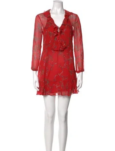 Pre-owned Iro Printed Mini Dress In Red