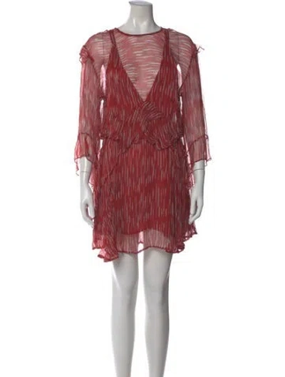 Pre-owned Iro Printed Mini Dress In Red
