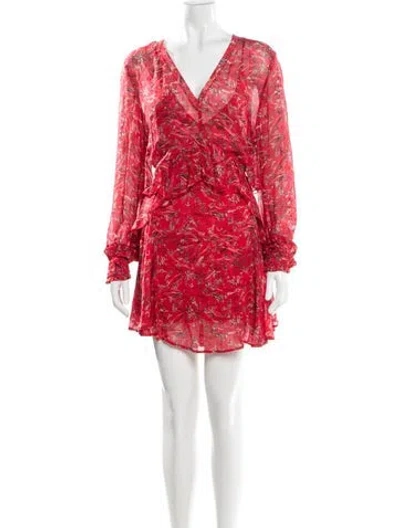 Pre-owned Iro Printed Mini Dress In Red