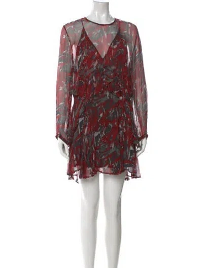 Pre-owned Iro Printed Mini Dress In Red
