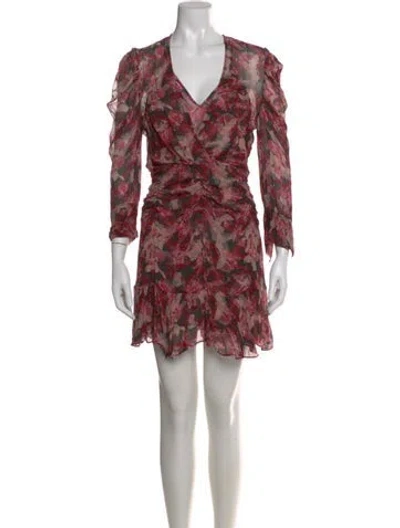 Pre-owned Iro Printed Mini Dress In Red
