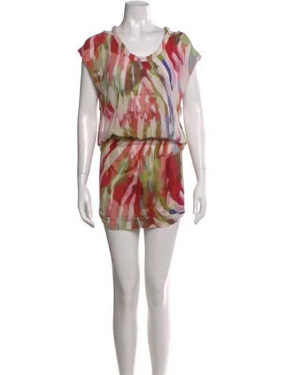 Pre-owned Iro Printed Mini Dress In Red