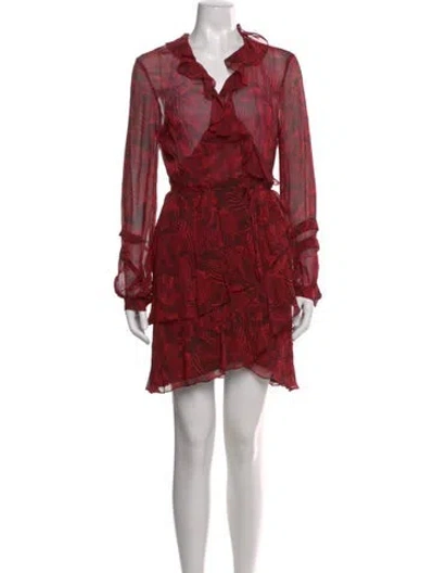 Pre-owned Iro Printed Mini Dress In Red