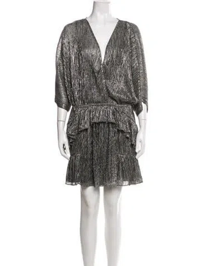 Pre-owned Iro Printed Mini Dress In Silver