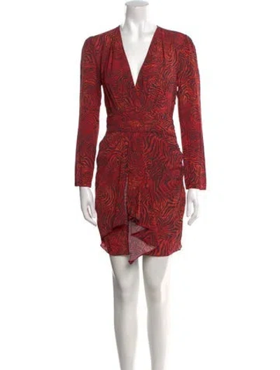 Pre-owned Iro Printed Mini Dress W/ Tags In Red