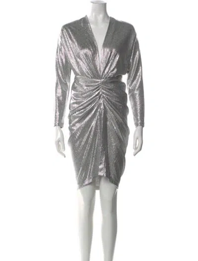 Pre-owned Iro Printed Mini Dress W/ Tags In Silver