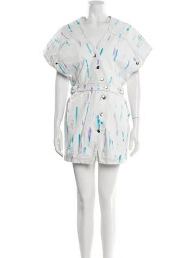Pre-owned Iro Printed Mini Dress In White