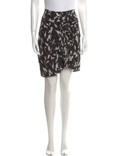Pre-owned Iro Printed Mini Skirt In Black