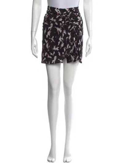 Pre-owned Iro Printed Mini Skirt In Black