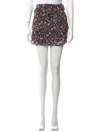 Pre-owned Iro Printed Mini Skirt In Black