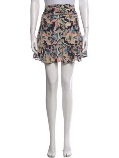 Pre-owned Iro Printed Mini Skirt In Black