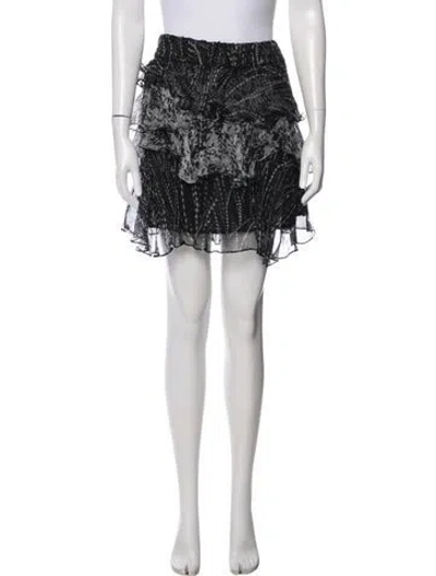 Pre-owned Iro Printed Mini Skirt In Black