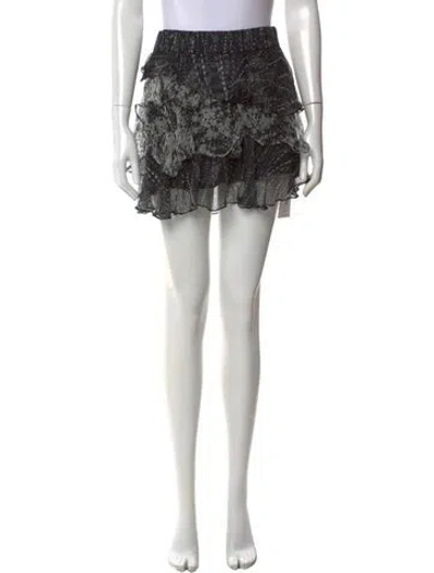 Pre-owned Iro Printed Mini Skirt In Black