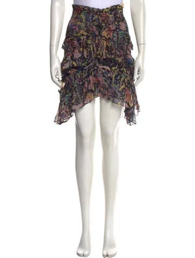 Pre-owned Iro Printed Mini Skirt In Black