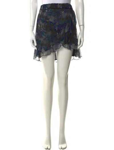 Pre-owned Iro Printed Mini Skirt In Black