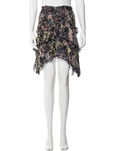 Pre-owned Iro Printed Mini Skirt In Black