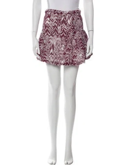 Pre-owned Iro Printed Mini Skirt In Burgundy