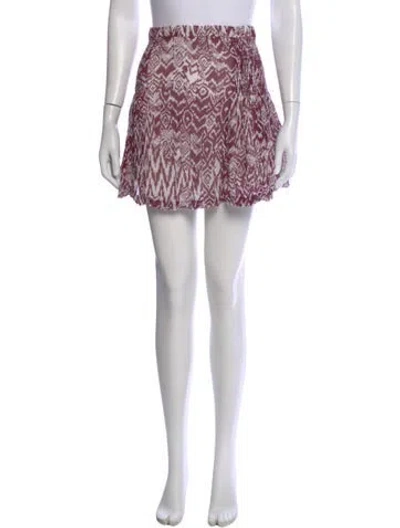 Pre-owned Iro Printed Mini Skirt In Burgundy