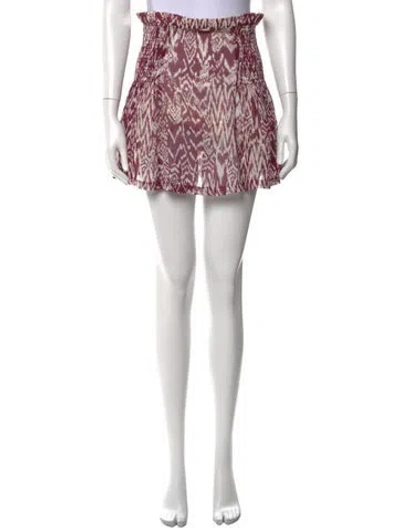 Pre-owned Iro Printed Mini Skirt In Burgundy