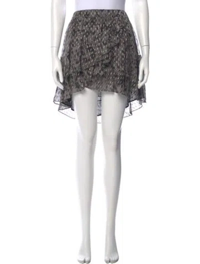 Pre-owned Iro Printed Mini Skirt In Gray