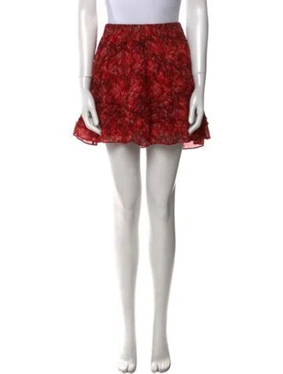 Pre-owned Iro Printed Mini Skirt In Red