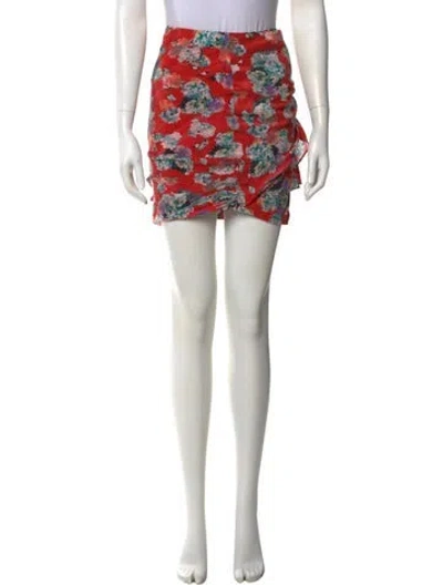 Pre-owned Iro Printed Mini Skirt In Red