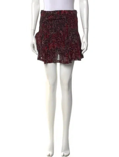Pre-owned Iro Printed Mini Skirt In Red