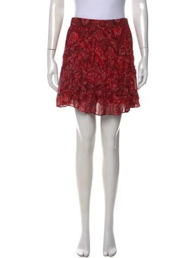Pre-owned Iro Printed Mini Skirt In Red