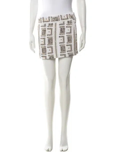 Pre-owned Iro Printed Mini Skirt W/ Tags In White