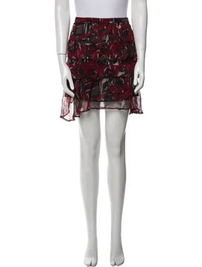 Pre-owned Iro Printed Mini Skirt In White