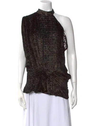 Pre-owned Iro Printed Mock Neck Blouse In Multi