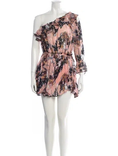 Pre-owned Iro Printed One-shoulder Romper In Multi