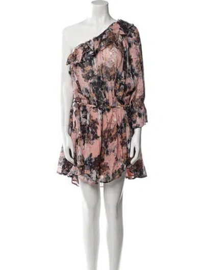 Pre-owned Iro Printed One-shoulder Romper In Multi