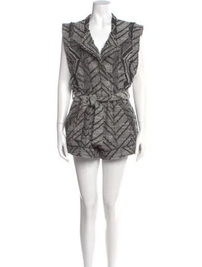 Pre-owned Iro Printed Romper In Black