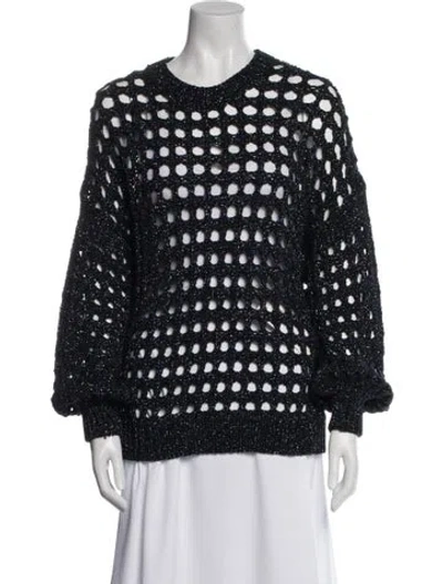 Pre-owned Iro Printed Scoop Neck Sweater In Blue