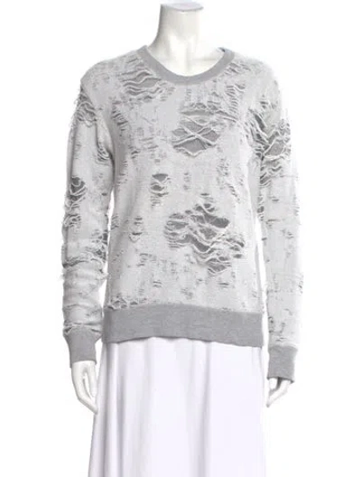 Pre-owned Iro Printed Scoop Neck Sweater In Gray