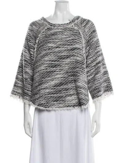 Pre-owned Iro Printed Scoop Neck Sweater In White