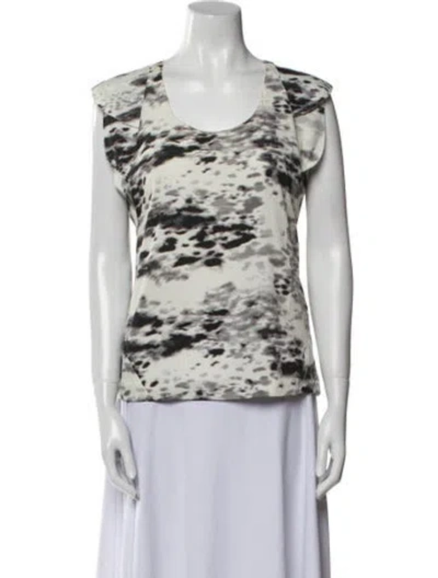 Pre-owned Iro Printed Scoop Neck Top In Neutral