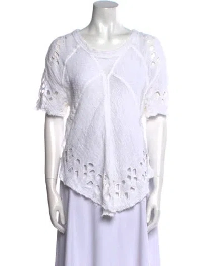 Pre-owned Iro Printed Scoop Neck T-shirt In White