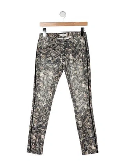 Pre-owned Iro Printed Skinny Leg Pants In Multi