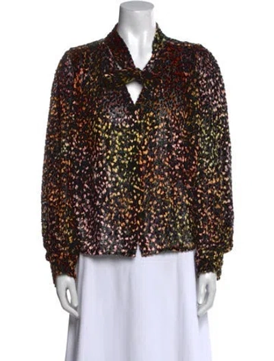 Pre-owned Iro Printed V-neck Blouse In Multi
