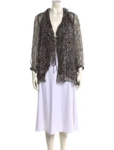 Pre-owned Iro Printed V-neck Blouse In Multi