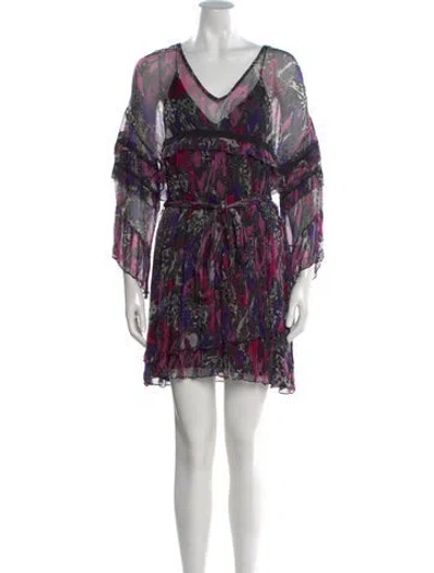 Pre-owned Iro Printed V-neck Blouse In Multi