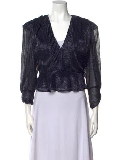 Pre-owned Iro Printed V-neck Crop Top