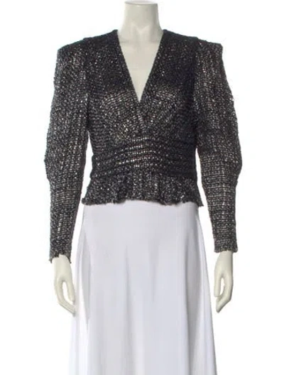 Pre-owned Iro Printed V-neck Crop Top In Multi