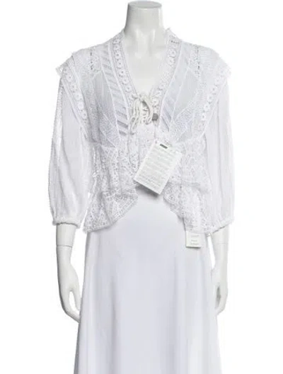 Pre-owned Iro Printed V-neck Crop Top W/ Tags In White