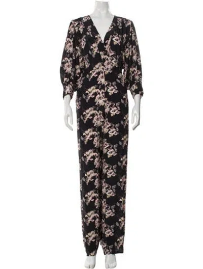 Pre-owned Iro Printed V-neck Jumpsuit W/ Tags In Neutral