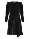 Iro Puff-sleeve Asymmetric Mini Dress In Black