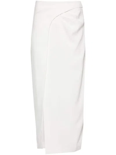 Iro Pumiko 绉纱中长半身裙 In White