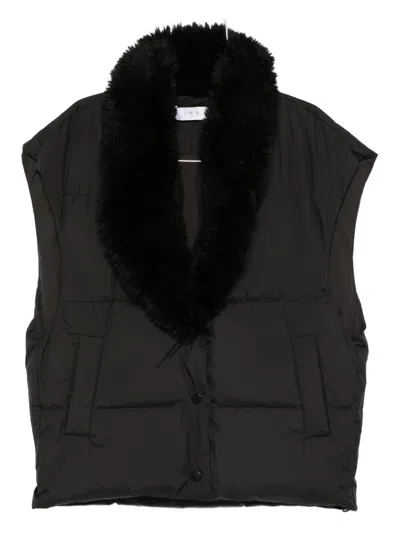 IRO QUILTED FAUX-FUR COLLAR VEST
